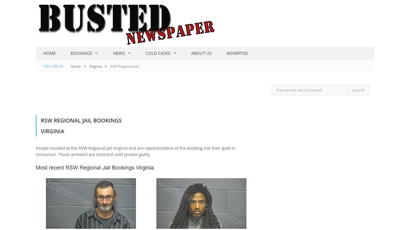 RSW Regional Jail, VA Mugshots - BUSTEDNEWSPAPER.COM