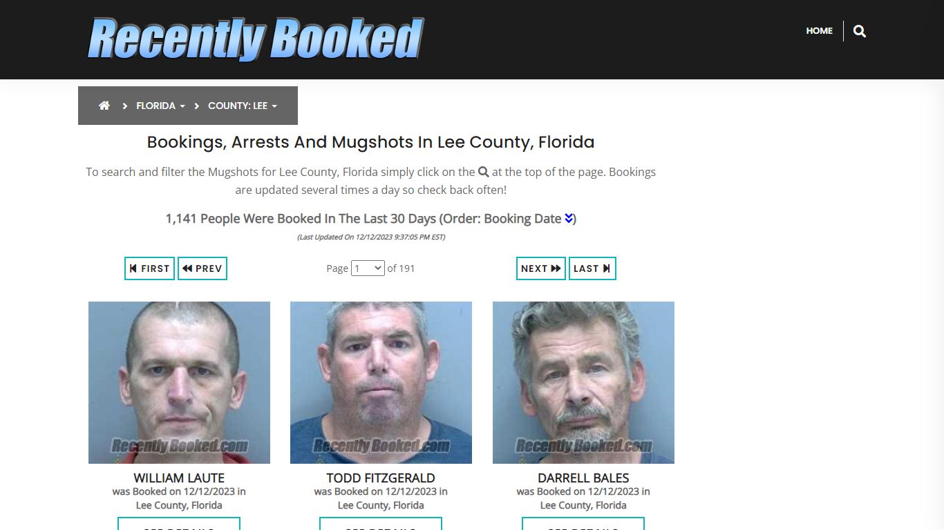 Recent bookings, Arrests, Mugshots in Lee County, Florida - Recently Booked